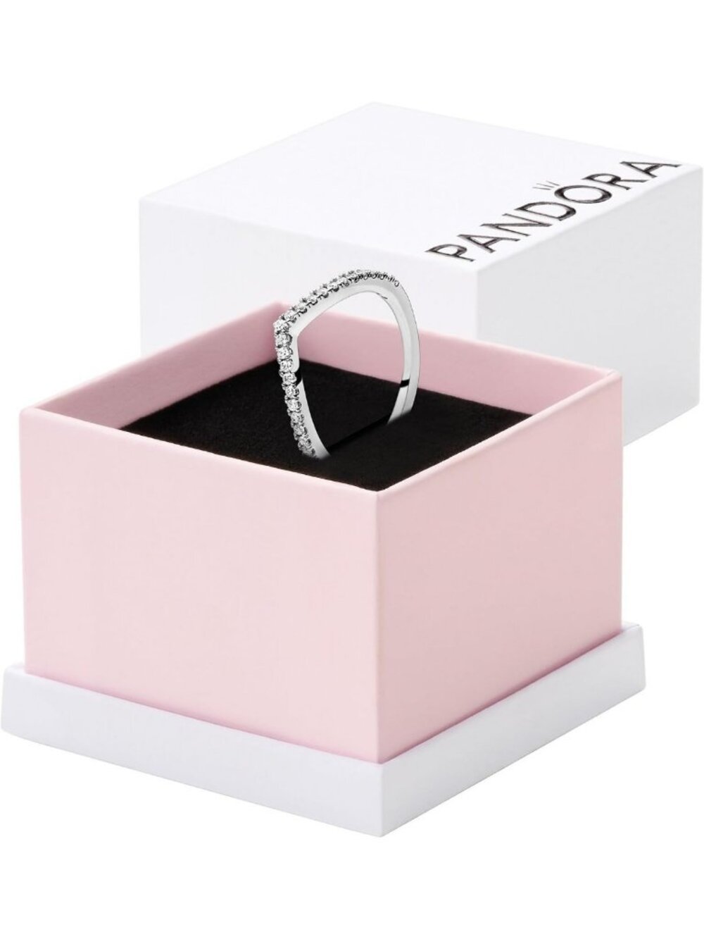 Sparkling Wishbone Ring - Elegant Design, Adjustable Size, Perfect Gift for Her
